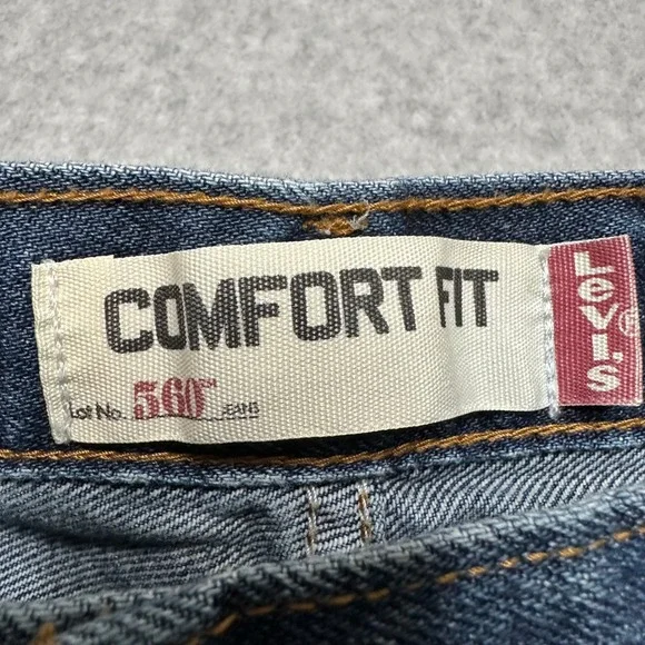 Levis 560 Comfort Fit Jeans Mens 34x36 Blue Relaxed Tapered Medium Wash Denim - Picture 6 of 8
